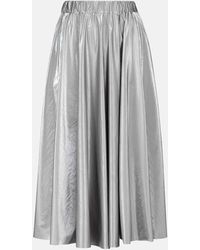 Moncler - High-Waisted Pleated Midi Skirt - Lyst