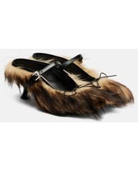 Simone Rocha - Grip Faux Fur And Canvas Mules - Lyst