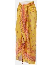Valentino - Printed Cotton Beach Cover-Up - Lyst