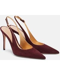 Gianvito Rossi - Ribbon Sling 95 Suede Slingback Pumps - Lyst