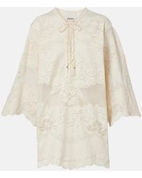 Isabel Marant - Solara Embroidered Cotton-Blend Minidress - Lyst
