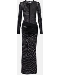 Alex Perry - Ruched Sheer Mesh Gown - Lyst