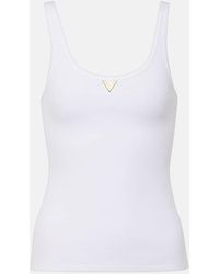 Valentino - Vgold Ribbed-knit Jersey Tank Top - Lyst
