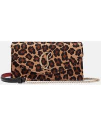 Christian Louboutin - Loubi54 Leopard-Print Satin Clutch - Lyst