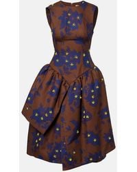 ShuShu/Tong - Robe Midi En Coton A Fleurs - Lyst