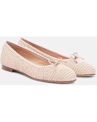 Manolo Blahnik - Veralli Raffia Ballet Flats - Lyst