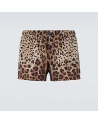 Dolce & Gabbana - Leopard-Print Swim Trunks - Lyst