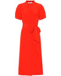 Diane von Furstenberg Midikleid Addilyn aus Seiden-Crêpe - Rot