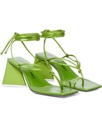 The Attico Mona Satin Thong Sandals - Green