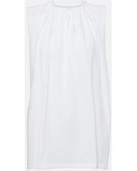 MM6 by Maison Margiela - Ruffled Cotton Jersey Top - Lyst