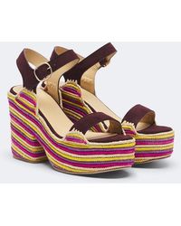 Gabriela Hearst - Sardis Suede And Raffia Platform Sandals - Lyst