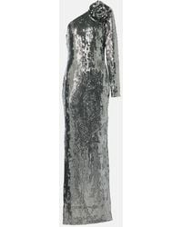Roland Mouret - Floral-Applique Sequined Gown - Lyst