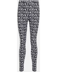 Versace - Logo-print leggings - Lyst