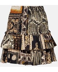 Isabel Marant - Naomi Shirred Printed Cotton Miniskirt - Lyst