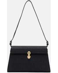 SAVETTE - Symmetry Leather-Trimmed Raffia Shoulder Bag - Lyst
