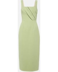 Emilia Wickstead - Arina Pleated Crepe Midi Dress - Lyst