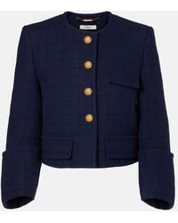 Chloé - Checked Cropped Wool-Blend Jacket - Lyst