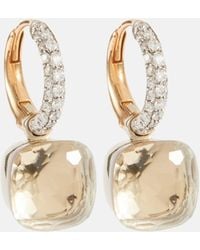 Pomellato - Nudo Classic 18kt Rose And White Gold Earrings With Topaz And Diamonds - Lyst