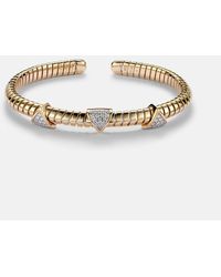 Marina B - Trisolina 3 Station 18Kt Cuff Bracelet With Diamonds - Lyst