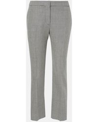 McQueen - Gerade High-Rise-Hose Aus Wolle - Lyst