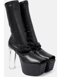 Rick Owens - Minimal Grill Stretch 130 Leather Ankle Boots - Lyst