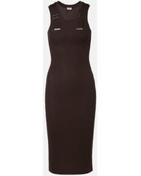 Loewe - Ribbed-Knit Cotton-Blend Midi Dress - Lyst
