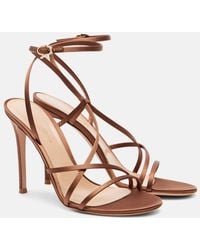 Gianvito Rossi - 105 Satin Crepe Sandals - Lyst