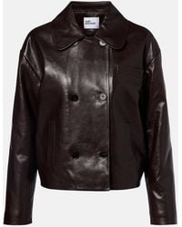 Self-Portrait - Cropped Leather Jacket - Lyst