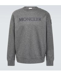 Moncler - Sudadera en mezcla de lana con logo - Lyst