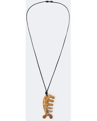 Lemaire - Gua Sha Leather Necklace With Jasper - Lyst