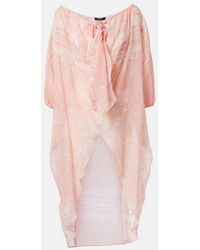 Balmain - Printed Silk Beach Dress - Lyst
