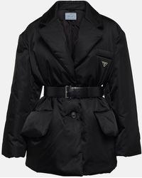 Prada - Re-Nylon Belted Nylon-Down Jacket - Lyst