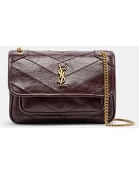 Saint Laurent - Niki Cassandre Mini Leather Shoulder Bag - Lyst