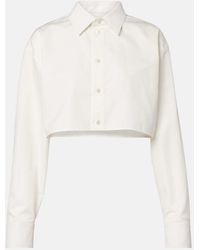 Balenciaga - Cropped Cotton And Silk Poplin Shirt - Lyst