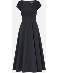 STAUD - Cotton Poplin Midi Dress - Lyst