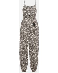 Tory Burch - Jumpsuit in voile con stampa floreale - Lyst