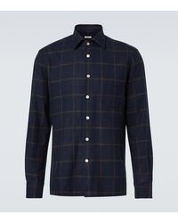 Kiton - Checked Wool, Silk And Cotton-Blend Shirt - Lyst