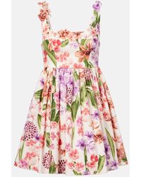 Agua Bendita - Robe Barbare En Coton A Fleurs - Lyst