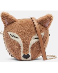 Jimmy Choo - Soft Fox Mini Shearling Shoulder Bag - Lyst