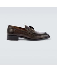 Christian Louboutin - Chambelimoc Croc-Effect Leather Loafers - Lyst