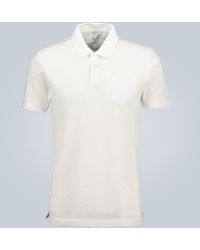 Sunspel Poloshirt Riviera aus Baumwollmesh - Weiß