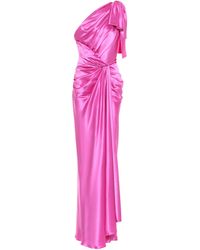 Dolce & Gabbana One-shoulder Silk Satin Gown - Pink