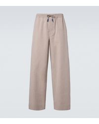 Loewe - Wool And Cotton Wide-Leg Pants - Lyst