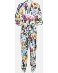 Stella McCartney - Jumpsuit Con Scollo A V E Stampa - Lyst