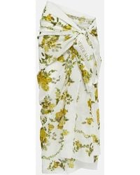 Erdem - Floral Cotton Voile Beach Cover-up - Lyst