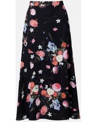 Erdem - Floral Crepe Midi Skirt - Lyst