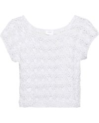 Anna Kosturova Bella Crochet Cotton Top - White