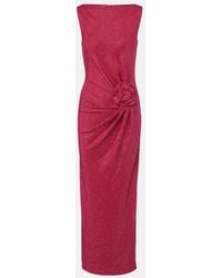 Roland Mouret - Floral-Applique Embellished Gathered Maxi Dress - Lyst