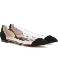 Gianvito Rossi Exclusive To Mytheresa.com – Plexi And Suede Ballerinas - Black