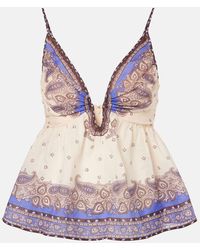 Zimmermann - Top Maxine Plunge Aus Ramie - Lyst